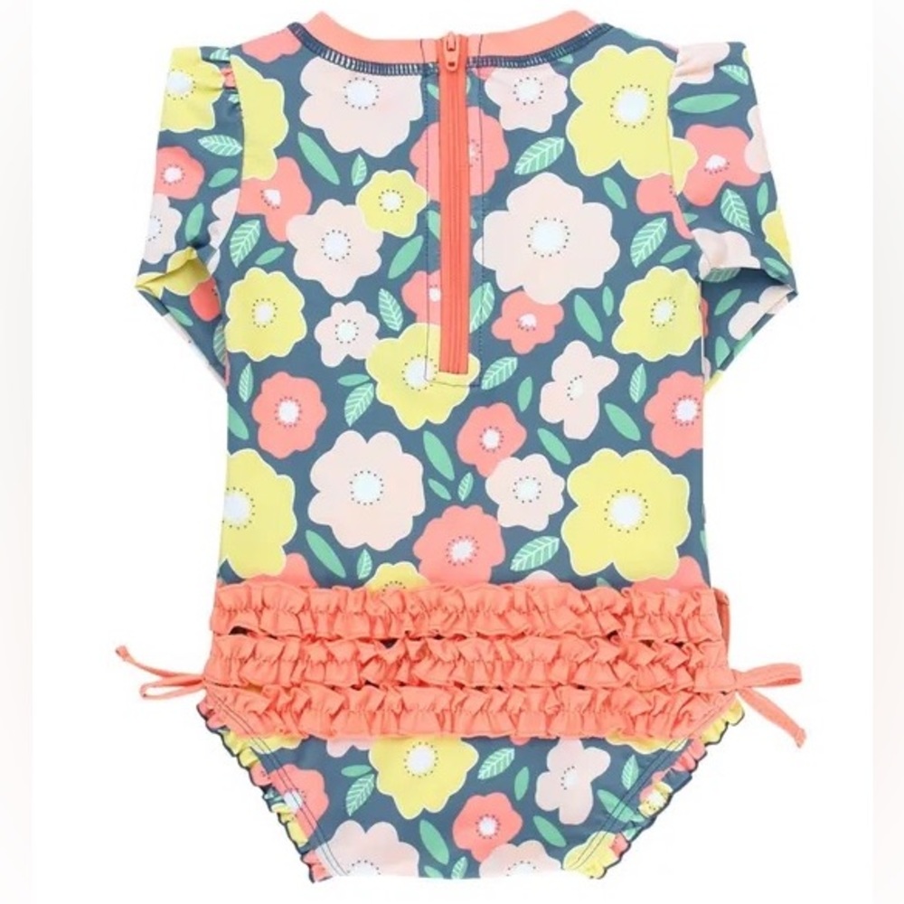 3-6 M Ruffle Butts Long Sleeve One Piece Rash Guard